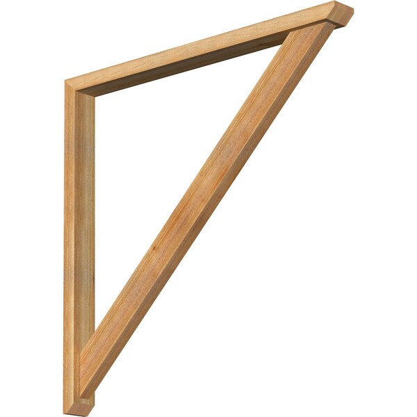Ekena Millwork Traditional Slat Rough Sawn Bracket w/ Offset Brace, Western Red Cedar, 4"W x 46"D x 46"H BKT0402X46X46TRA06RWR - main